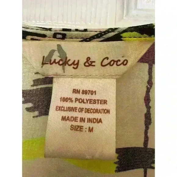 Lucky & Coco Medium Tunic Beach Wear Swim Cover Up Heavily Beaded Embellished - Picture 12 of 13